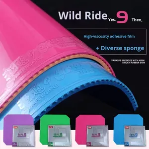 Raqueta de Tenis de Mesa DHS Hurricane 9, Marco de Fibra de Carbono, Duradera, Ecológica, Resistente, Rojo, Azul, Verde Fruta, Rosa Melocotón, Deslumbrante - Product Image 5