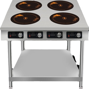 Estufa de inducción de forma redonda de doble quemador de alta potencia comercial de 3500W, estufa de Cocina eléctrica con fuente de alimentación de batería - Product Image 1