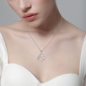 Pendentif en argent sterling 925 plaqué or <span class=keywords><strong>trois</strong></span> coeurs amitié famille grande <span class=keywords><strong>petite</strong></span> soeur meilleurs amis grande <span class=keywords><strong>pierre</strong></span> collier - Product Image 6