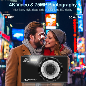 Cámara Digital 4K con Zoom Óptico 3X, Cámara de Vlogging HD de 75MP con Pantalla a Color de 2.8'', Videocámara Lista para Regalar para Niños y Principiantes - Product Image 6