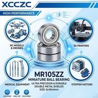 Rodamiento de Bolas de Ranura Profunda en Miniatura MR105 ZZ 5x10x4mm, Rodamientos Mini de Alta Velocidad para Autos RC, Drones, Equipos Dentales, Robótica