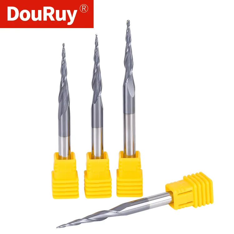 DouRuy Dụng Cụ Cacbua Vi Hạt 6Mm Dụng Cụ Dao Phay Côn Đầu Tròn 2 Rãnh