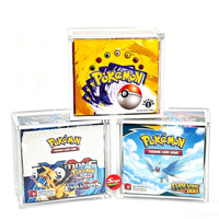 Boîte de présentation en acrylique écologique et recyclé pour boîtes de boosters Pokémon avec protection UV et fermeture magnétique