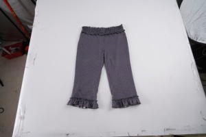 Pantalon court moulant à taille froncée imprimé pois style coréen, avec bordure en dentelle, mignon et polyvalent, décontracté, longueur 7/8 - Product Image 6