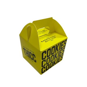 Boîte à poignée en carton personnalisée, écologique, biodégradable, en matériaux recyclés, avec logo imprimé, pour l'emballage de biscuits et de cadeaux - Product Image 1