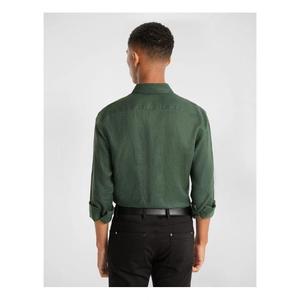 <b>Men</b> <b>Shirt</b> Classic Long <b>Sleeve</b> Button Front Solid Color Comfortable Casual Wear For Daily Office Travel And Outdoor Style - Product Image 2