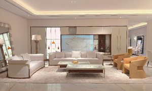 Mesa Esquinera de Mármol Premium Original para Dormitorio, Madera de Caoba con Juego de Mesa de Centro Redonda para Muebles de Sala de Estar - Product Image 3