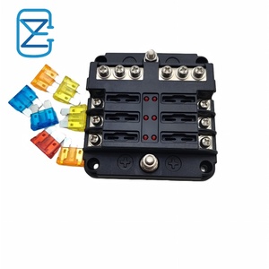 Водонепроницаемый 6 Way <span class=keywords><strong>DC</strong></span> 12 В пластиковый автомобильный держатель предохранителя светодиодный предупреждающий индикатор 6 блок коробки с отрицательными клеммами - Product Image 2