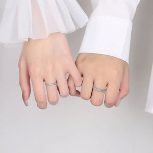 Anillos De Pareja <b>Silver</b> Plated Matched Waved Moutain Couple <b>Ring</b> Couple Accessories Wedding Party <b>Adjustable</b> Open <b>Ring</b> - Product Image 4