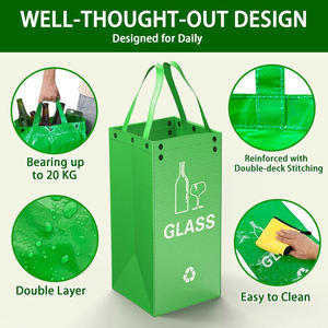 Poubelle personnalisée en couleur tissée en PP sac de stockage de déchets réutilisable recyclé sac poubelle de transport écologique avec logo imprimé - Product Image 2