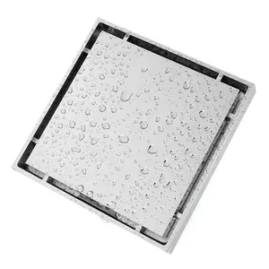 Accessoires de balcon de douche et de salle de bain au design moderne, insert de carrelage chromé en laiton de 12cm, drain de sol anti-insecte