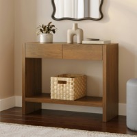 Table console de couloir en bois minimaliste de luxe de style moderne du milieu du siècle avec 2 tiroirs pour le salon Entrée