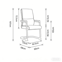 Chaise de réunion de luxe au design moderne avec accoudoirs en cuir confortables, ergonomique, pour la réception, la salle d'attente, les invités, de qualité supérieure