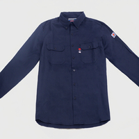 Chemise de travail ignifuge pour homme grande taille, 88% coton 12% nylon, qualité supérieure, service OEM, bleu marine