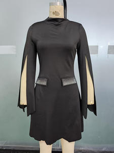 2026 new European and American temperament <b>black</b> dress women's slim A-line <b>skirt</b> - Product Image 6