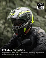 Casque de moto modulaire pour homme et femme homologué ILM ECE 22.06, double visière, casque intégral modèle FF957