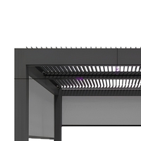 Gazebo intelligent en alliage d'aluminium, résistant au vent, imperméable et anti-UV, pour cour et jardin