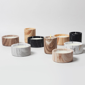 Vente en gros de bougies en céramique à 3 mèches faites à la main avec finition marbrée, bougies parfumées créatives, décorations de mariage pour la maison - Product Image 3