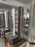 Machine à kebab/shawarma à gaz rotative 5 brûleurs en acier inoxydable facile à nettoyer pour restaurant et hôtel