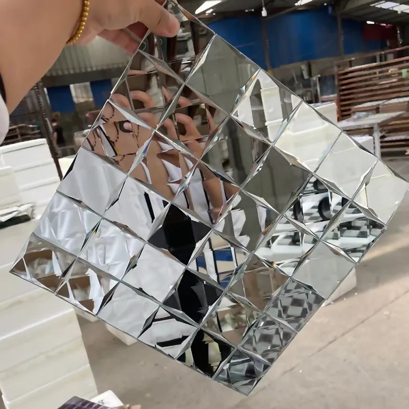 9-sided edging glass shiny mix color mosaic for tv backdrop kitchen backsplash commercial