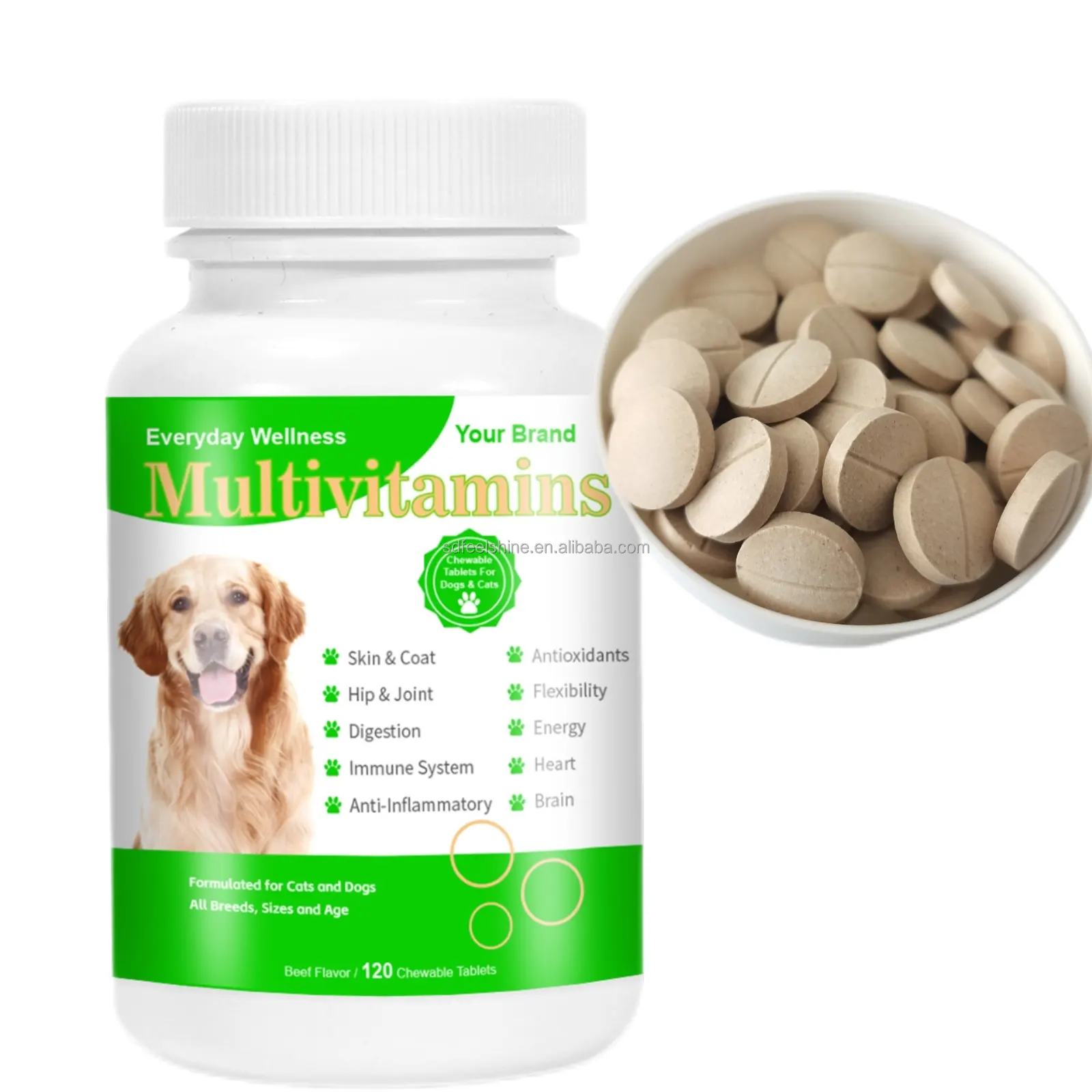 犬のためのプライベートカスタムマルチビタミンD3タブレットマルチビタミンとミネラルチュアブルタブレット