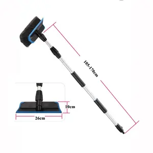 10英寸头2合1铝手柄伸缩式汽车清洗刷刮刀刮水器水流刷