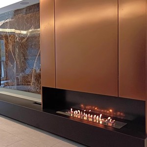 24-Liter Modern Steel Insert Fire Place Bio Heater Eco-F Flame Linear Electric Fireplace Grate Ethanol Living Room Dining - Product Image 1
