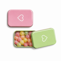 Boîte en métal rectangulaire personnalisée de petite taille avec couvercle amovible pour bonbons, menthes, bijoux, baume à lèvres, rangement de cadeaux, fournisseur de logo OEM