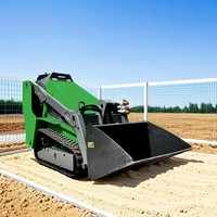 Mini-chargeuse compacte hydraulique ICOUGAR CG1050, moteur diesel EPA, avec fourche à palettes et grappin, transmission sur chenilles