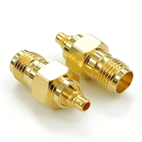 Coupleur coaxial RF plaqué or SMA vers MMCX, connecteur femelle SMA vers prise mâle MMCX, adaptateur de connecteur SMA vers MMCX