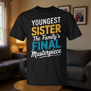 T-shirt pour la plus jeune sœur, le dernier chef-d'œuvre de la famille, noir, unisexe pour adultes - Product Image 3