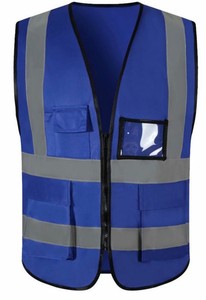 Gilet de sécurité <span class=keywords><strong>haute</strong></span> <span class=keywords><strong>visibilité</strong></span> avec logo <span class=keywords><strong>personnalisé</strong></span>, <span class=keywords><strong>veste</strong></span> réfléchissante de classe 3 avec plusieurs poches et fenêtre d'identification - Product Image 4
