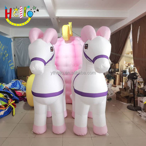 Decoração de Festa de Aniversário para Menina Carruagem de Princesa Inflável Rosa - Product Image 4