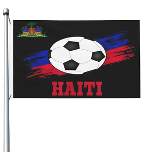 Bandiera Haiti 3x5 piedi all'ingrosso, in poliestere <span class=keywords><strong>di</strong></span> alta qualità, stampa su un lato con 2 occhielli in ottone, design personalizzato supportato - Product Image 3