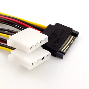 Câble <span class=keywords><strong>adaptateur</strong></span> secteur 15 broches <span class=keywords><strong>SATA</strong></span> mâle <span class=keywords><strong>vers</strong></span> double 4 broches <span class=keywords><strong>Molex</strong></span> IDE <span class=keywords><strong>femelle</strong></span> Y Splitter - Product Image 2