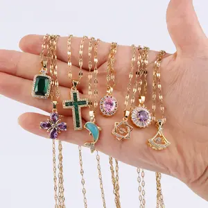 Thời Trang Thép Không Gỉ Chain Chữ Thập Vòng Cổ Khắc Christian Chéo Tôn Giáo Necklace