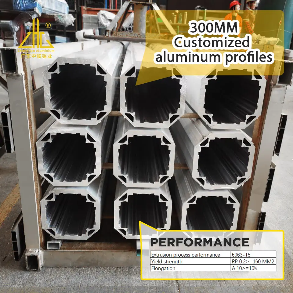 6063 profilo in alluminio fabbrica su ordinazione grande estrusione di alluminio industriale, profilo in alluminio industriale estruso 6061 6082