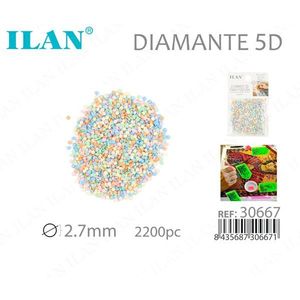Perline Multicolore ILAN Diamante 5D 2.7mm 2200pz per Pittura Diamante - Product Image 1