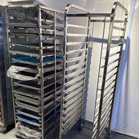 Chariot de boulangerie mobile en acier inoxydable à 15 niveaux avec roulettes verrouillables pour boulangerie, hôtel, restaurant, chariot de rangement pour le refroidissement du pain