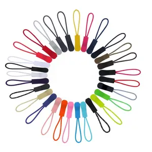 Wholesale Top Seller String Cord Colorful Bag Zip Head Slider Pvc Silicone Rubber Custom Zipper Pull