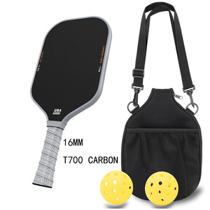 Raquette <span class=keywords><strong>de</strong></span> pickleball personnalisée en <span class=keywords><strong>fibre</strong></span> <span class=keywords><strong>de</strong></span> carbone T700 givrée, avec une finition douce pressée à froid, 16 mm, portable, approuvée USAPA - Product Image 6