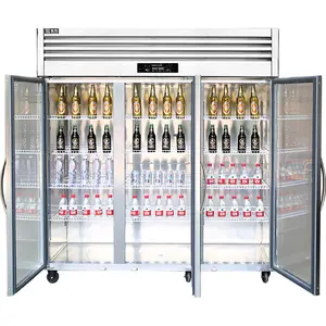商用立式冷却器立式玻璃门冰箱展示冰箱六门极地冰箱
