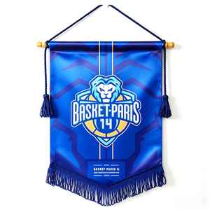 Bandera de satén de doble cara con año de fundación para el equipo de baloncesto de París o decoración de pared de la escuela Caulfield - Product Image 3