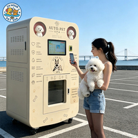 24 Quioscos Inteligentes de Lavado de Mascotas, Máquina de Aseo Canino de Autoservicio con Guía por Voz y Pantalla LED para Lavanderías