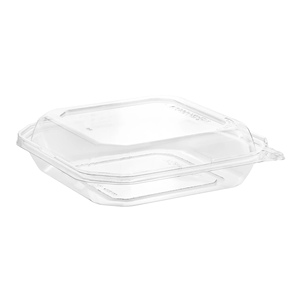Boîtes en plastique transparentes d'emballage de salade recyclable de 36 oz fabriquées à Taiwan pour le plateau deux pièces de restauration à emporter de supermarché - Product Image 1