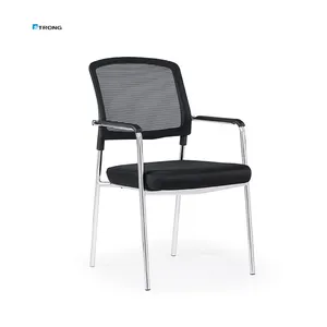 Modern Black Office Mesh Chair Stackable Upholstered Ergonomic Office Chair