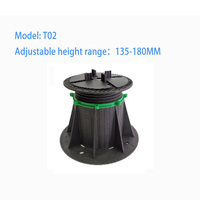 Support de poteau de terrasse en WPC T02 en plastique réglable en hauteur, haute capacité de charge, installation facile