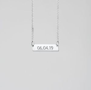 <span class=keywords><strong>Collana</strong></span> in Acciaio Inossidabile <span class=keywords><strong>con</strong></span> Incisione <span class=keywords><strong>del</strong></span> <span class=keywords><strong>Nome</strong></span>, Catena Geometrica Semplice in Acciaio al Titanio - Product Image 4