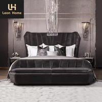 Lit double en tissu, mobilier de chambre moderne de haute qualité, couvre-lit de luxe
