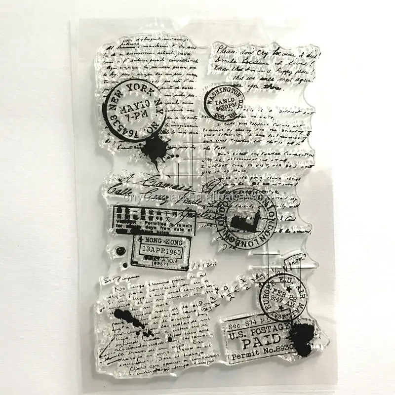 Personalizado DIY Scrapbooking artesanía hoja transparente de silicona suave de PVC sellos de goma